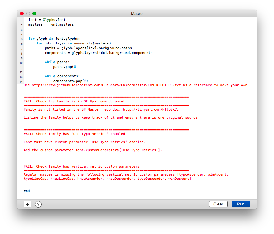 Google Fonts QA Script