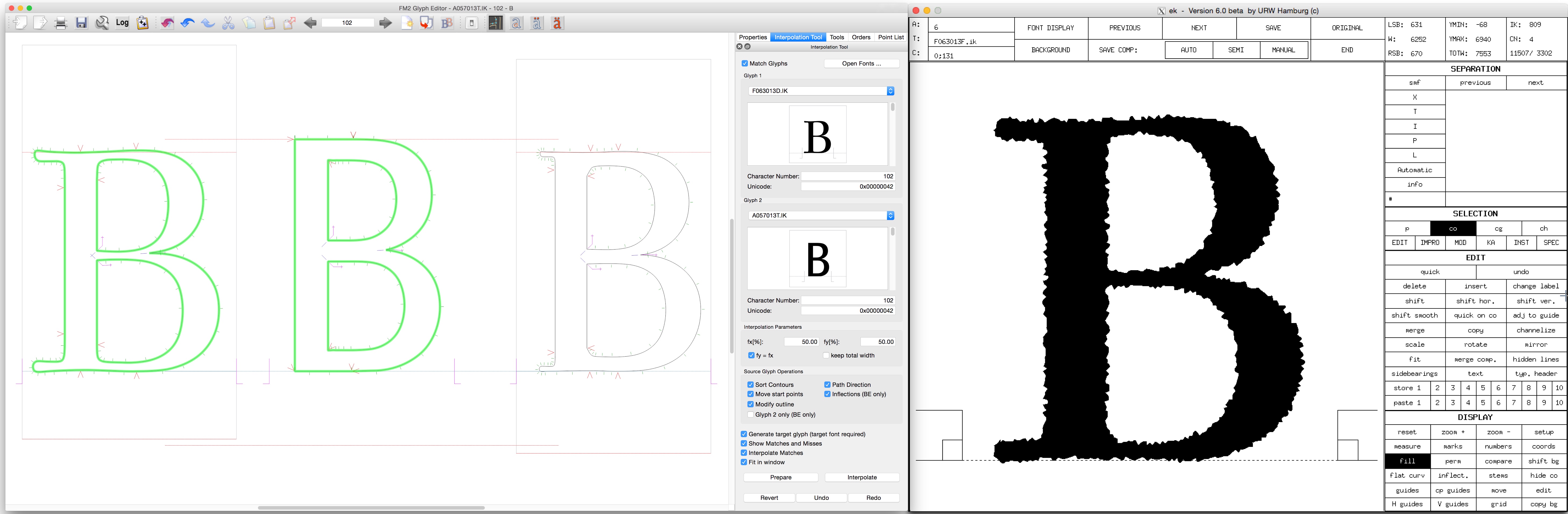 Screenshots of the Ikarus system, which still works on UNIX