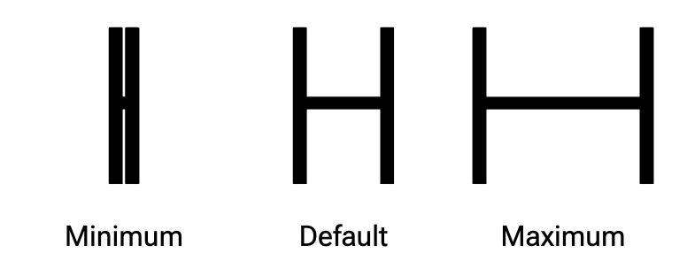 Range of the XTRA axis shown by the letter H