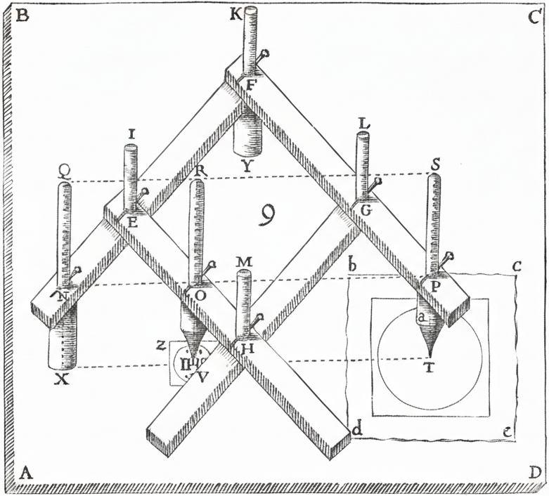 The first recorded diagram of a pantograph